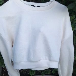Forever 21 Balloon Arm Cream Sweater